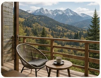Balkon z widokiem na góry